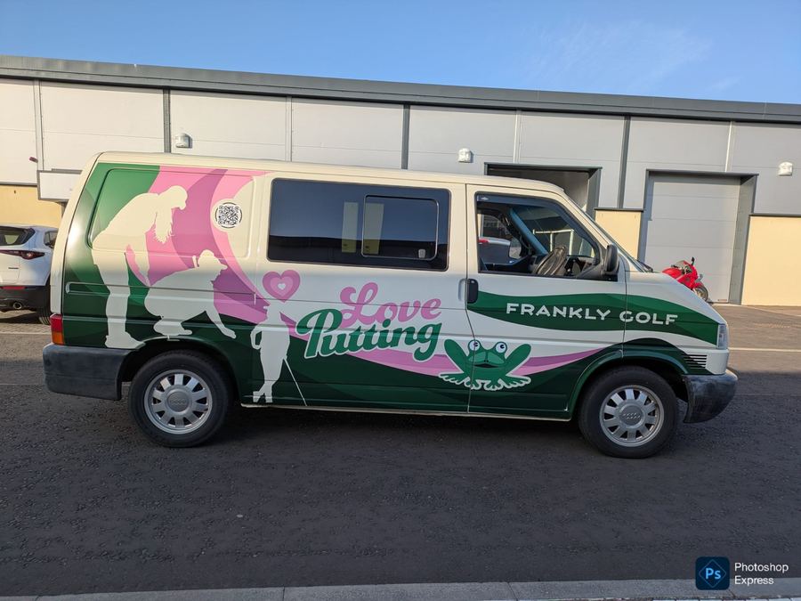 Frankly Golf Love Putting van wrap side view