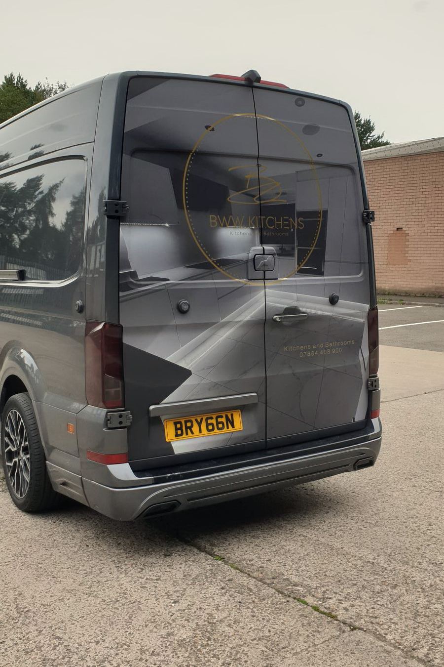 BWW Kitchens and Bathrooms van wrap rear view