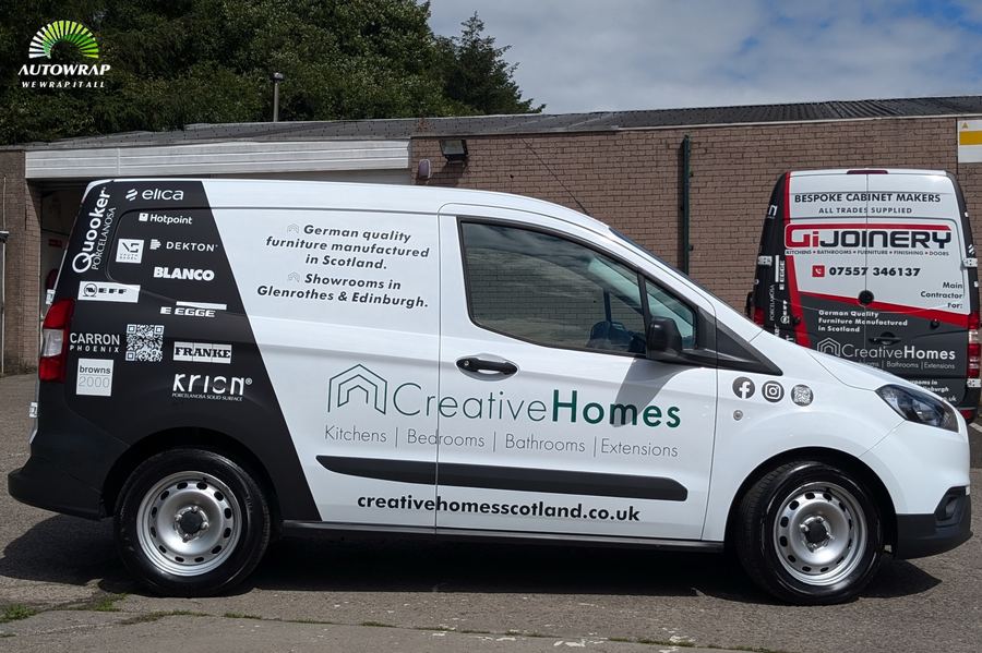 Creative Homes and GiJoinery van wraps side view